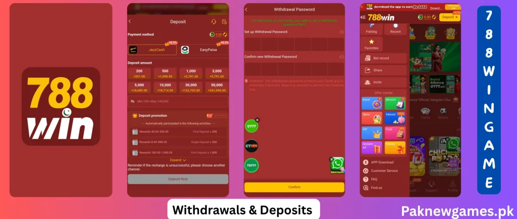 788win Game Withdrawals and Deposit system