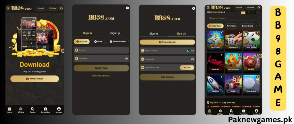 BB98 Game Main Menu and Game Modes