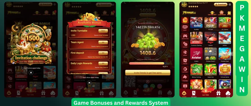 PK Mega Win Game 2026 Bonuses, Referrals and Reward system