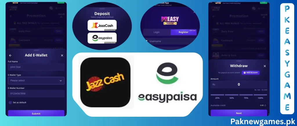 PK Easy game Deposit and Withdrawal system