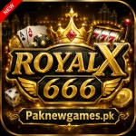 RoyalX666 Game logo featuring a premium royal-themed design with powerful gaming and reward elements for Pakistan players in 2026.