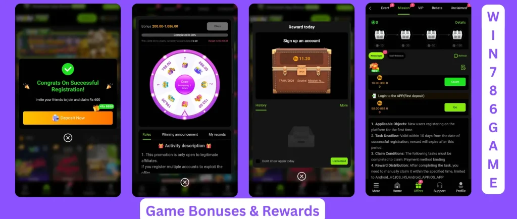Win 786 Game Rewards and Bonuses
