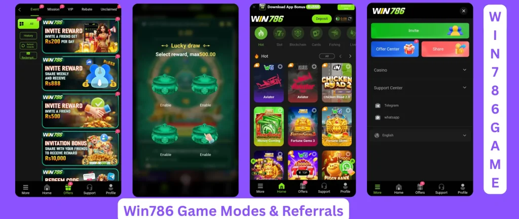 Win786 Game 2026 Modes and Referrals