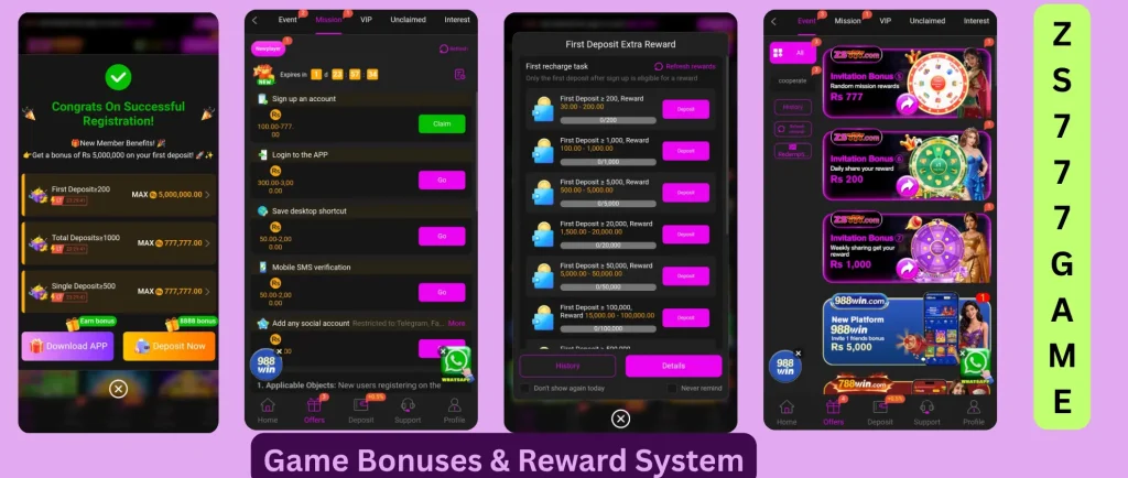 ZS777 Game Rewards and Bonuses