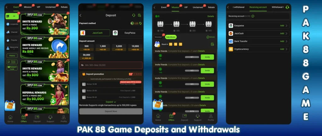 PAK 88 Game deposit and withdrawal process screenshot 2026