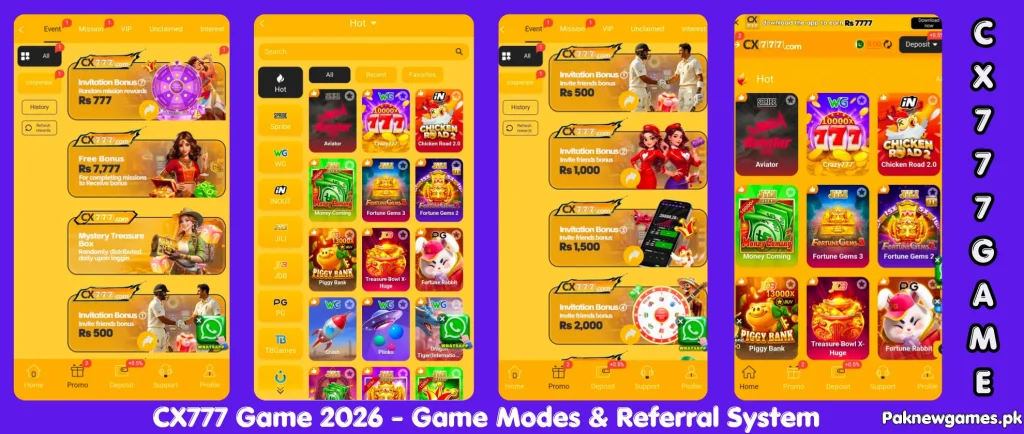 CX777 Game 2026 High Reward Gaming Platform with Deposit & Withdrawal System