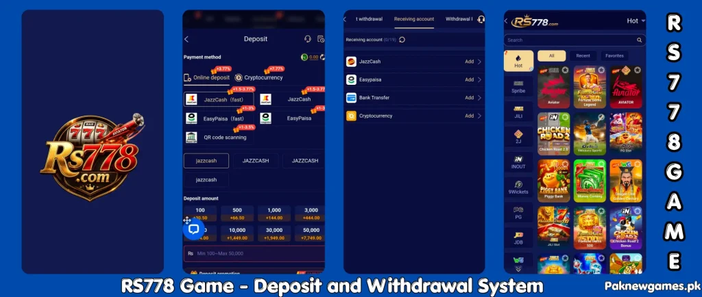 RS778 Game APK login dashboard with updated gameplay features